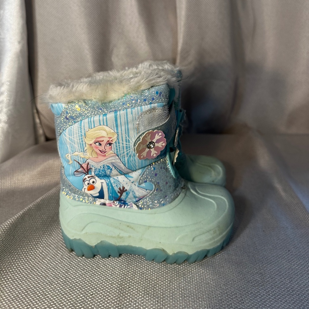Disney, Frozen, Girls Winter Boot, Blue and White